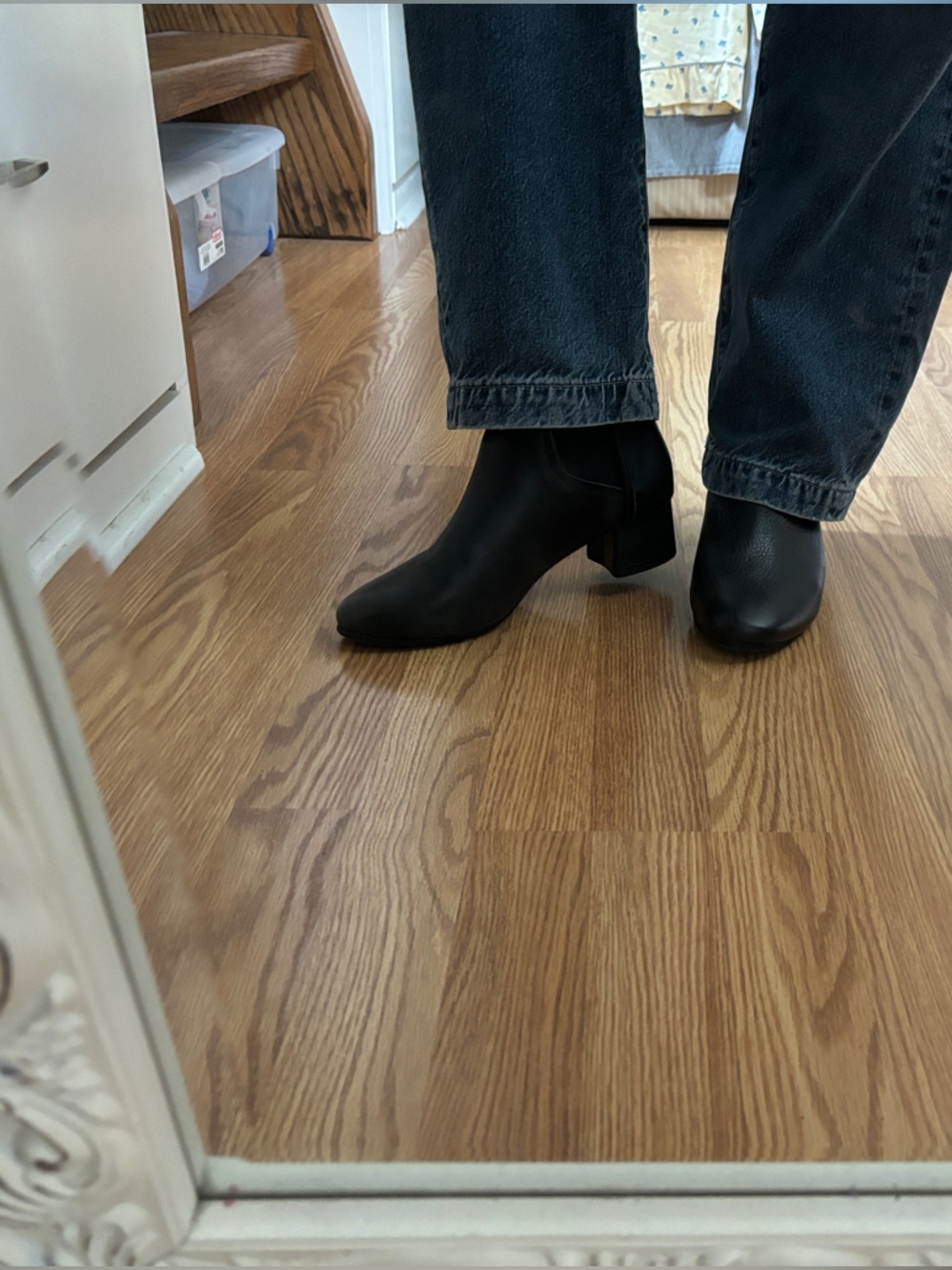Yosi Samra Classic Black Leather Chelsea Booties - Women's Fashion Ankle Boots